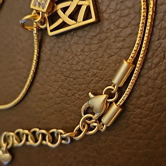 BRIGHTON Meridian Zenith Gold Plated Rectangle Pendant Snake Chain Necklace - Picture 5 of 6